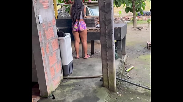 Colombian peasant woman seduces husband for milk swallowing in homemade Latina couple scene with Emelyn Hot and Fabercito.
