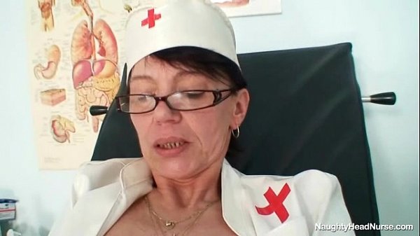 mature mom in latex uniform and glasses