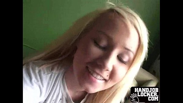 Blonde amateur gives handjob to Handyjax84