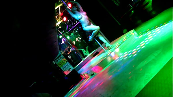 Blonde stripper dances at Eds Bar on Titty Tuesday in Germany