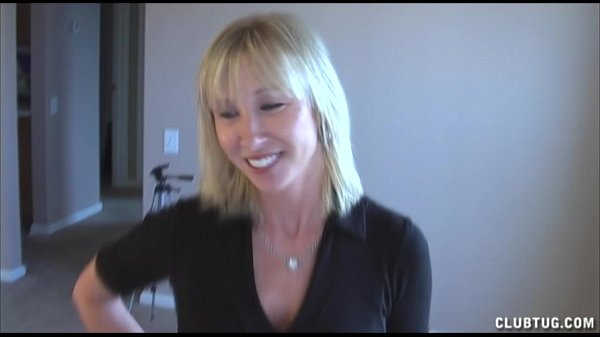 Blonde milf Keri Lynn gives handjob to young cock