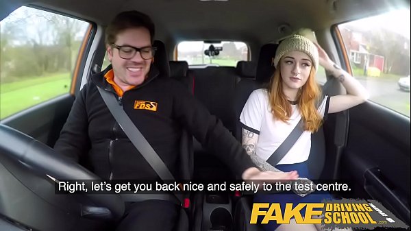 Fake Driving School Ryan Ryder and azura-allii outdoor POV blowjob with tattoos and a public student orgasm