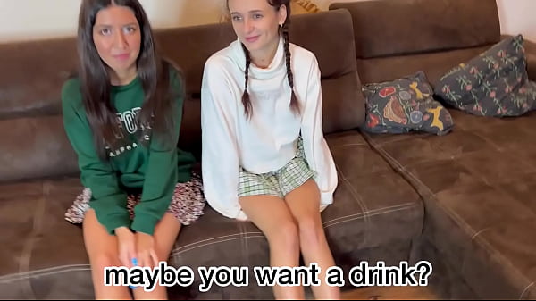 Skinny girls in short shorts get caught and agree to sex with strangers at the entrance