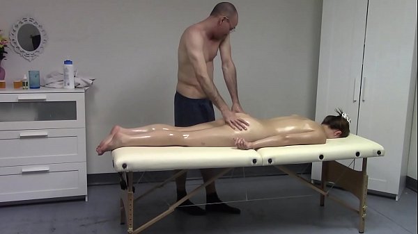 Blonde gets naked massage caught on hidden camera