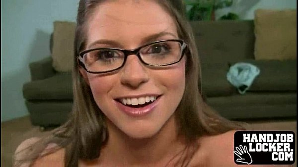 Brooklyn Chase big tit amateur handjob with glasses