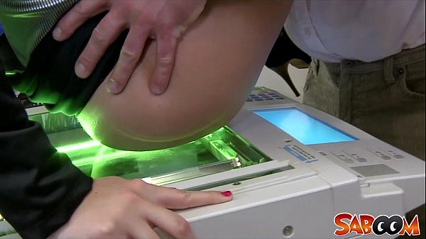 Saboom gets anal fucked at work in POV brunette blowjob scene