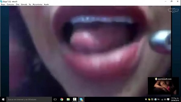 Cheating wife masturbates on skype with big cock