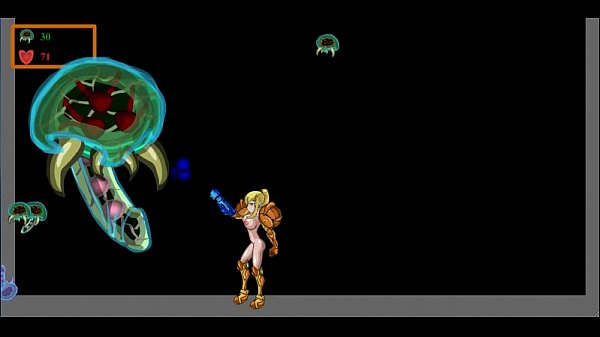 Samus battles Metroid in a hentai cock sex game with Aran