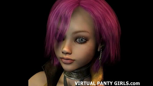 3d cartoon hentai stripper in tiny pink panties virtual blowjob