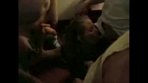 Nice girl gives blowjobs to multiple guys at a party