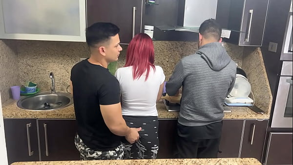 Cheatingslut1's Latina Step In-Law Gets Grabbed By Husband's Friend While Cooking