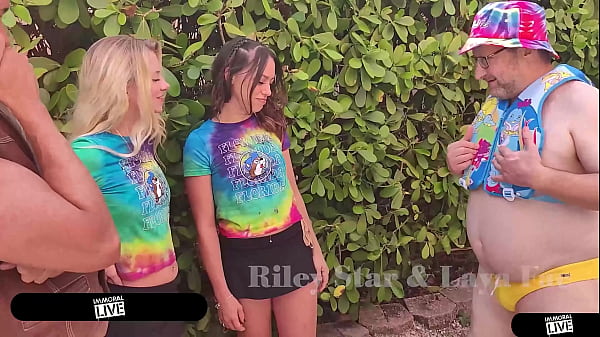 Riley Star and Laya Rae threesome with Dean Van Damme
