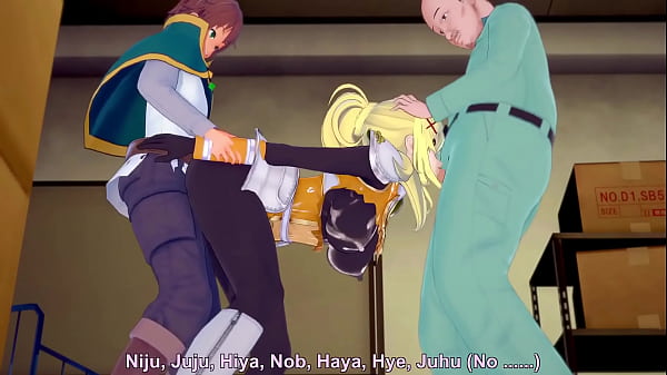 Wraith931 threesome with Darkness Gets Her Wish Konosuba - old-guy style rough sex