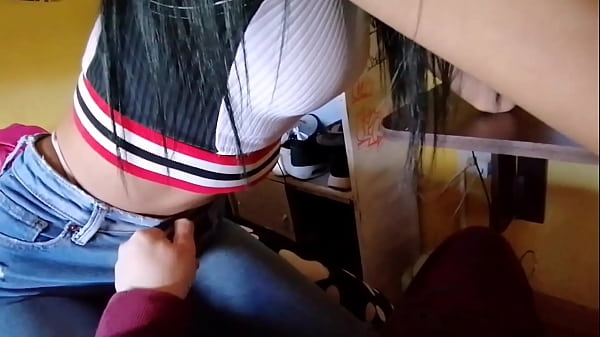 Latina girlfriend fucks boyfriend while doing homework