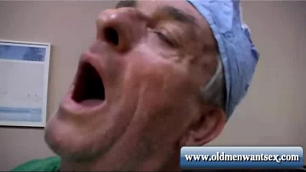 Old man doctor cheats with sexy patient in uniform