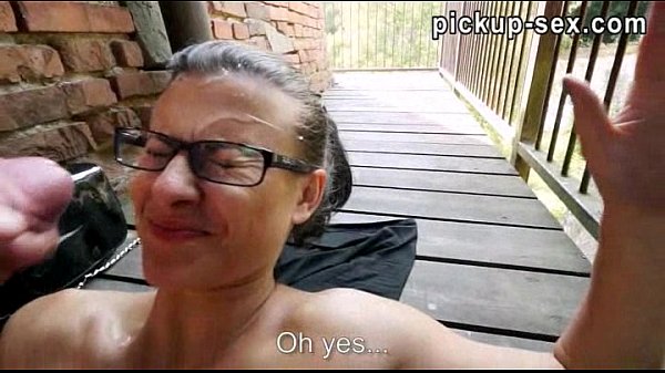 Katia gets banged in public and finishes with a facial