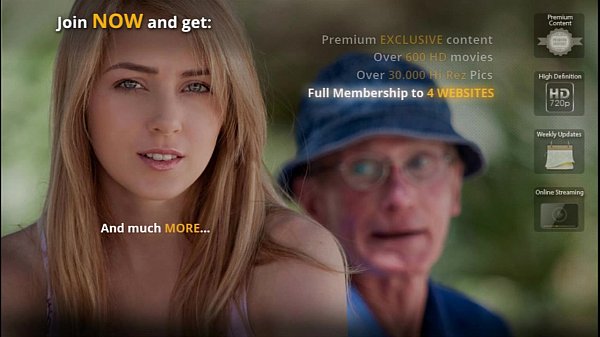 Oldje blonde teen fucks and blows old man