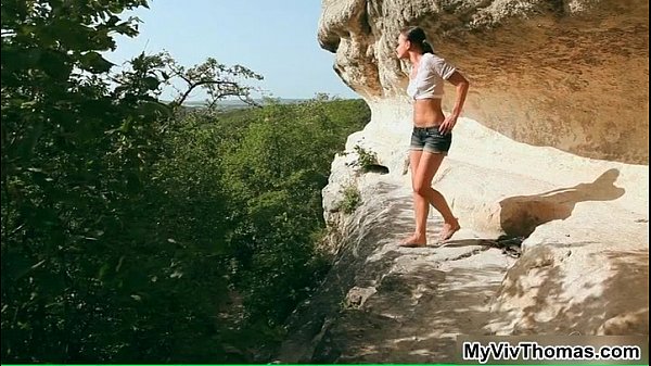 Myvivthomas brunette babe shows her lingerie in outdoor hardcore lesbian scene