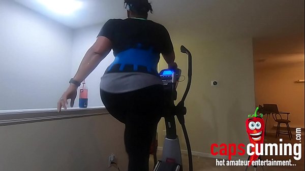 MonniLuv wife joins in on intense elliptical workout with her husband Capscuming