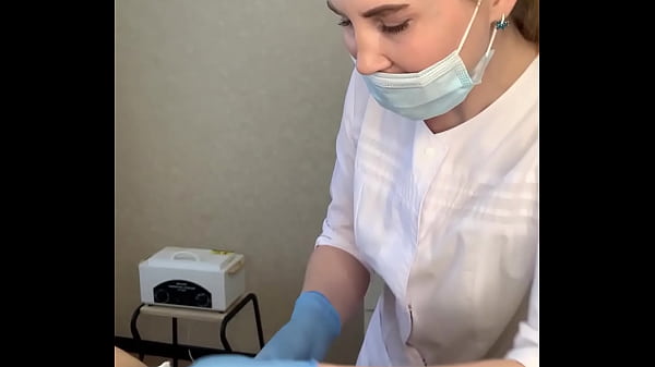 Dude accidentally shoots cumshot on doctor's procedure while getting haircut with blonde fetish model SugarNadya