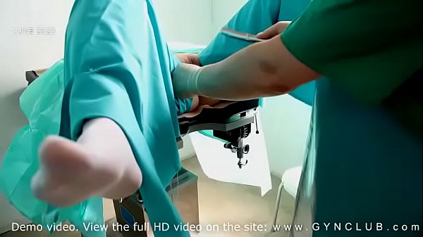 Lana Mc intense orgasm on gyno exam chair with Mr Gynman