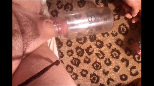 Drege-Se using homemade penis pump for solo male masturbation