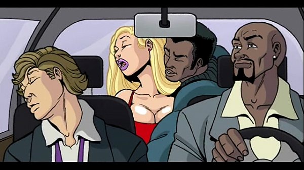White blonde hotwife with big tits gets black cock in animated cuckold interracial cartoon video