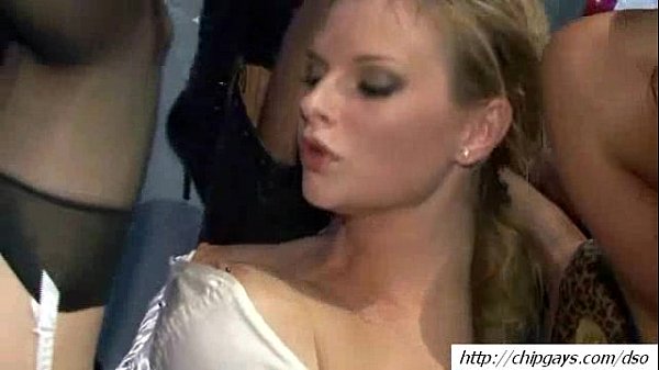 boys at a party get blown by women in group sex scenes