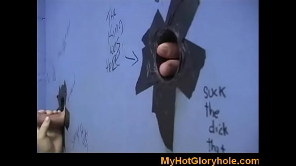 Girlfriend gives her first gloryhole blowjob