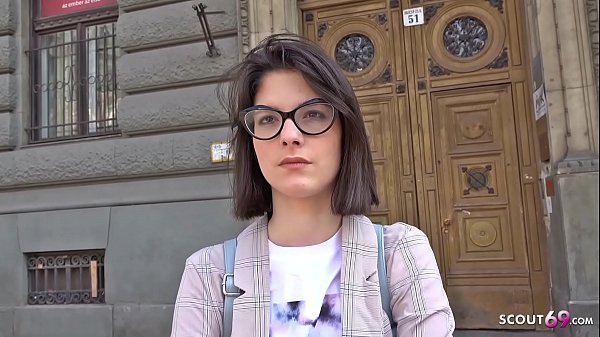 Sara Bell petite german teen anal casting with a big cock and cumshot