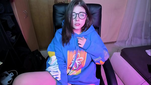 Katya Letova masturbation with dildo and vibrator while wearing glasses