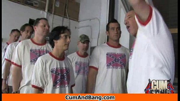Ebony girl gets slammed by multiple white guys in a wild interracial gangbang oral sex scene