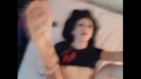 Goth girl has webcam sex