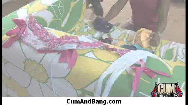 Ebony girl slammed by multiple white guys