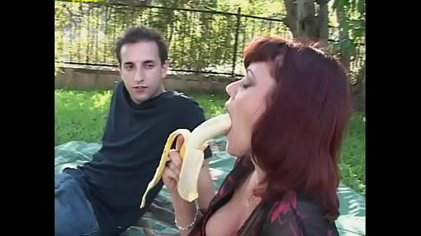 Stepmom Rubee Tuesday seduces stepsons friend outdoors