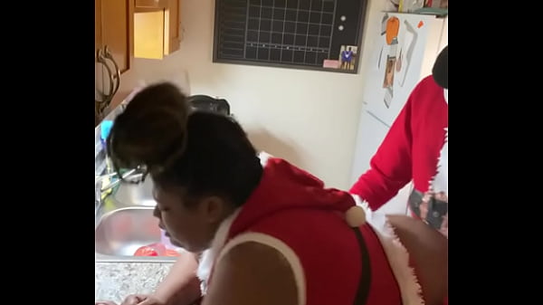 Mrs Claus takes big black cock from Santa