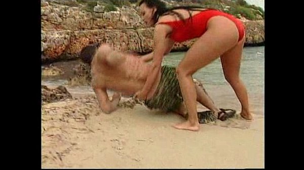 Lifeguard Laura Angel sucks and fucks on German beach
