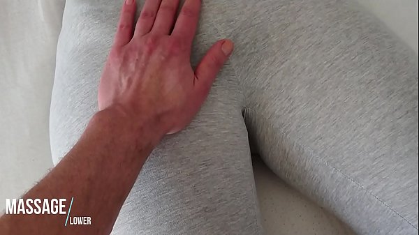 Horny milf touches herself in grey yogapants