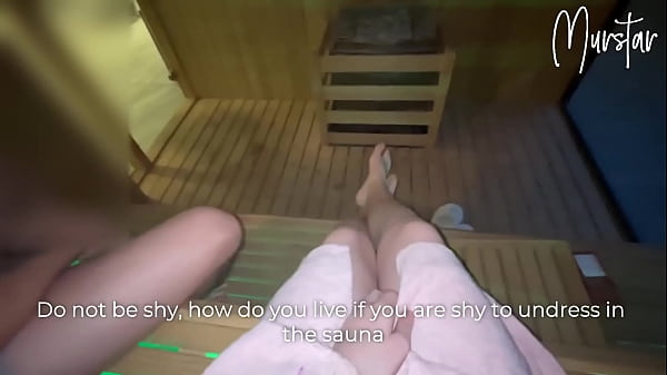 Toma Mur shy russian girl deepthroats stranger in hotel sauna blowjob