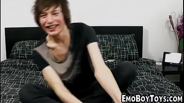 Emo twink boy masturbates alone at home