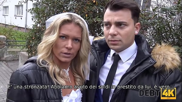 Claudia Mac gets fucked by groom after debt is settled in stockings