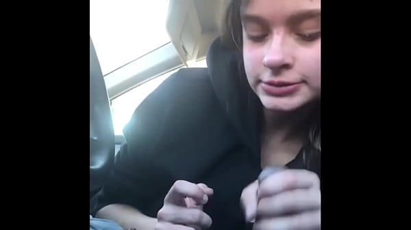 Lesbian best friend gives me a sloppy blowjob in the car