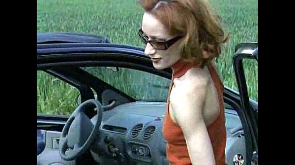 Redhead in glasses gets anal outdoors