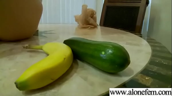 Blonde teen plays with vibrator and dildos alone