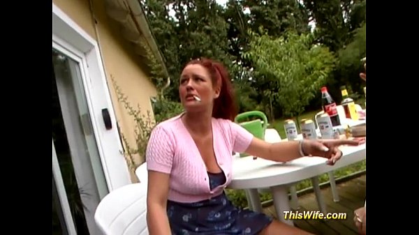Redhead wife anal fucked in stockings at beach meeting