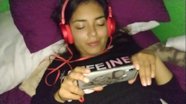 Petitehorny watches porn with a tiny brunette girl while being penetrated