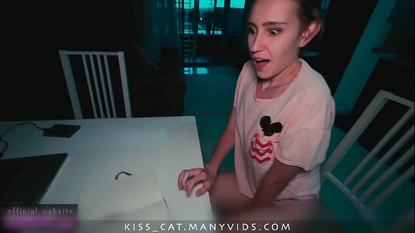 Kisscat's 18-year-old Stepsister Tied Up and Watches Porn to Solve Her Problem
