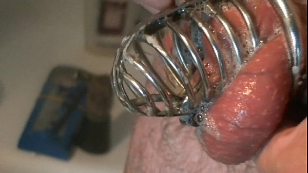 Leloupblanc in white wolf bdsm chastity cage domination
