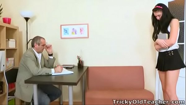 Tricky old teacher fucks young student on table