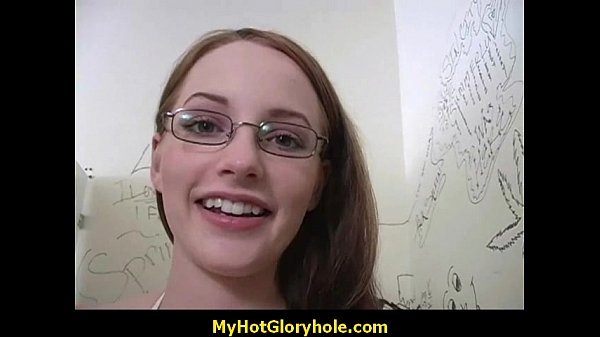 Anonymous girl sucks her first large white cock in a glory hole